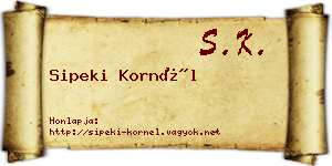 Sipeki Kornél névjegykártya