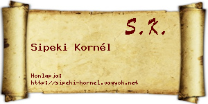 Sipeki Kornél névjegykártya