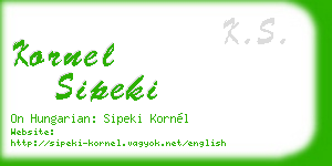 kornel sipeki business card